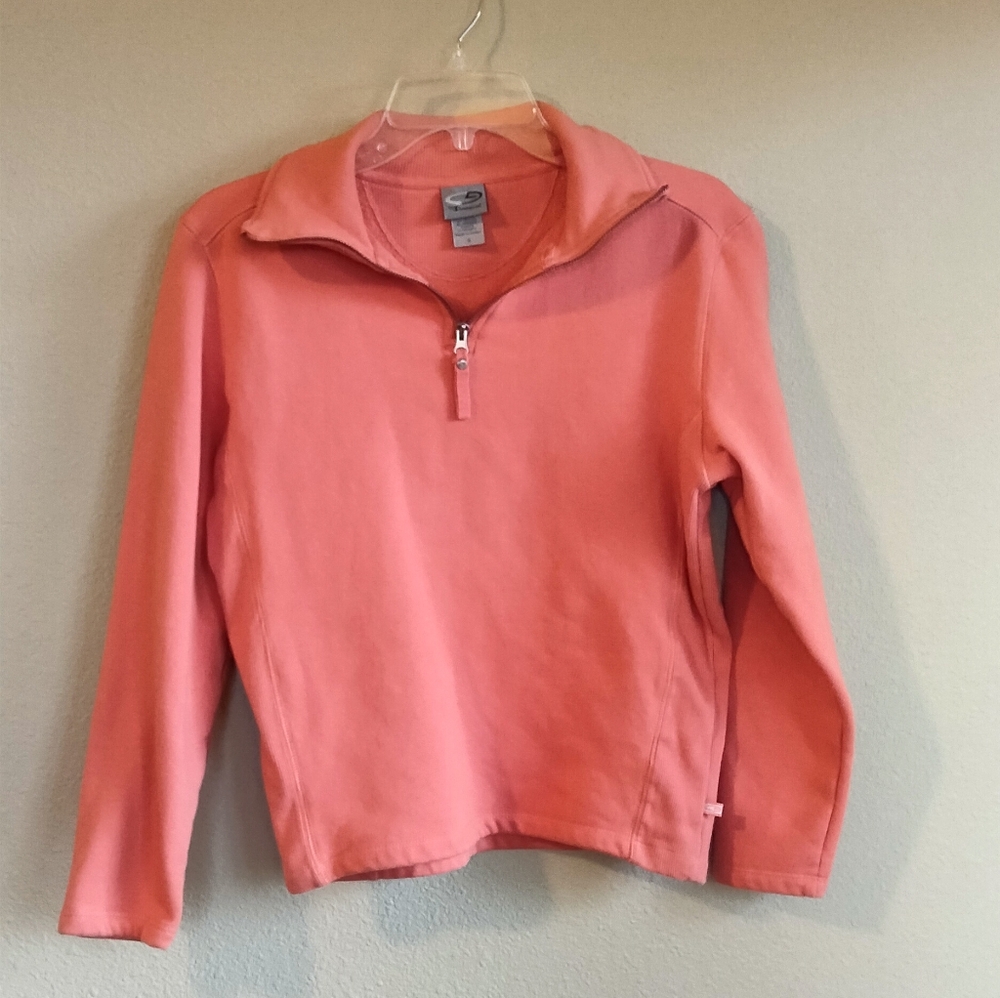 Champion size S Quarter Zip pullover salmon color